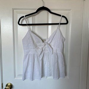 Adorable White Tank Top w/Bow Tie at Chest.